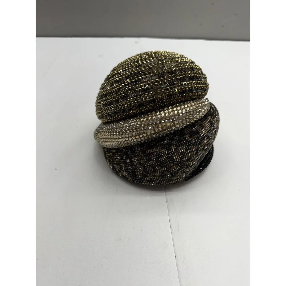 Charles Zawan Hat Skull Cap Fitted Womens One Size Multicolor Velvet Rhinestone